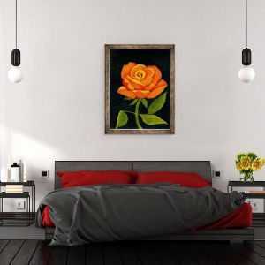 Tablou inramat - Megan Moore - Trandafir portocaliu, 70 x 90 cm - Img 3