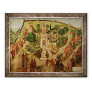 Tablou inramat - Melchior Fallon - Biserica Saint-Gery, Cambrai, din Mont des Boeufs, 70 x 90 cm