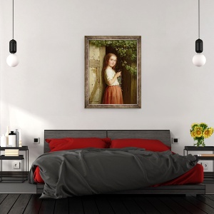 Tablou inramat - Meyer von Bremen - Tanara fata in picioare intr-o usa de tricotat, 60 x 80 cm - Img 3