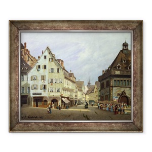 Tablou inramat - Michel Hertrich - Place du Marche-aux-fructe, Colmar, 50 x 60 cm
