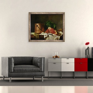 Tablou inramat - Michel-Honore Bounieu - Preparate pentru o tocana, 50 x 60 cm - Img 2