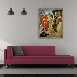 Tablou inramat - Michelangelo Buonarroti - inmormantarea neterminata, 70 x 85 cm - Img 2