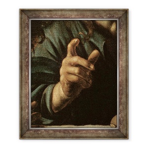 Tablou inramat - Michelangelo Merisi da Caravaggio - Detaliu al mainii lui Hristos de la Cina de la Emmaus, 50 x 60 cm