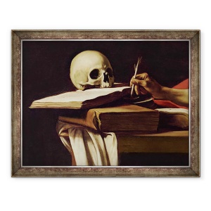 Tablou inramat - Michelangelo Merisi da Caravaggio - Sfantul Jerome Scriind, 70 x 90 cm
