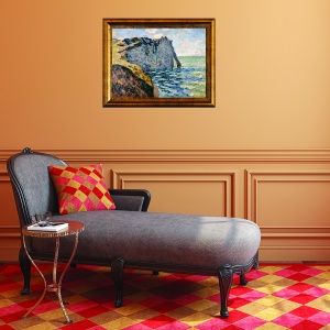 Tablou înrămat Monet cu Stânca Aval la Étretat 30x40 cm