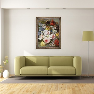 Tablou inramat - Narcisse Virgile Diaz de la Pena - Flori diverse, 70 x 90 cm - Img 2