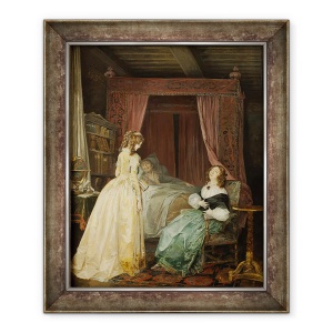 Tablou inramat - Niclas II Lafrensen - Regina Kristina a Suediei 1626-89 Profesorul vizitator Saumaise 1588-1653 1794, 50 x 60 cm