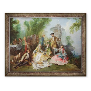 Tablou inramat - Nicolas Lancret - Masa Petrecerii de Vanatoare, 70 x 90 cm