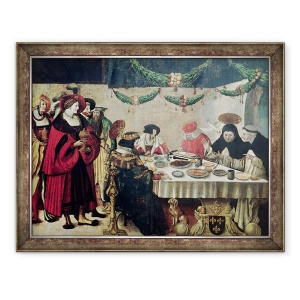 Tablou inramat - Niklaus Manuel - Sfantul Toma Aquino 1214-74 si Ludovic al IX-lea 1215-70, 70 x 90 cm