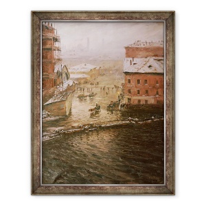Tablou inramat - Nikolay Nikanorovich Dubovskoy - Inundatii in Sankt Petersburg, 60 x 80 cm