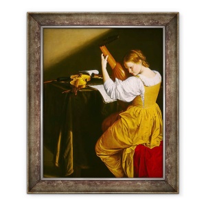 Tablou inramat - Orazio Gentileschi - Jucatorul lautei, 50 x 60 cm