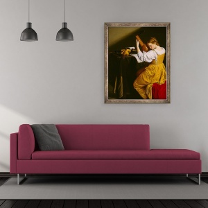Tablou inramat - Orazio Gentileschi - Jucatorul lautei, 50 x 60 cm - Img 2