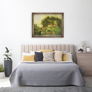 Tablou inramat - Otto Speckter - Mergand la biserica in Alt-Rahlstedt, 60 x 80 cm - Img 3