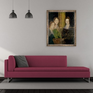 Tablou inramat - Patrick Branwell Bronte - Portretul Surorilor Bronte, 50 x 60 cm - Img 2