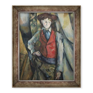 Tablou inramat - Paul Cezanne - Baiat intr-o vesta rosie, 70 x 85 cm