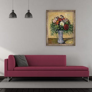 Tablou inramat - Paul Cezanne - Buchet de flori in vaza, 50 x 60 cm - Img 2