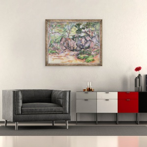 Tablou inramat - Paul Cezanne - Paduri cu bolovani, 50 x 60 cm - Img 2