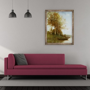 Tablou inramat - Paul Desire Trouillebert - Efectul diminetii, 50 x 60 cm - Img 2