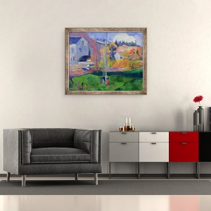 Tablou inramat - Paul Gauguin - Bretania Peisaj - Moara David, 50 x 60 cm - Img 2