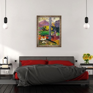 Tablou inramat - Paul Gauguin - in Olden Times, Mata Mua, 70 x 90 cm - Img 3
