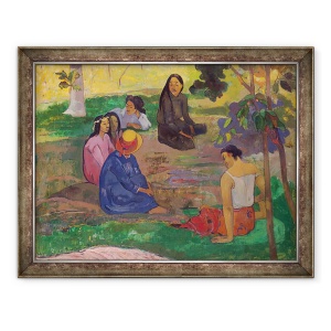Tablou inramat - Paul Gauguin - Les Parau Parau barfe, sau Conversatie, 60 x 80 cm