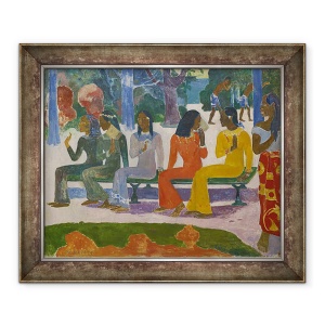 Tablou inramat - Paul Gauguin - Ta Matete Nu vom merge la piata astazi 1892, 50 x 60 cm