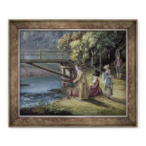 Tablou inramat - Paul Sandby - Castelul Roslin, 50 x 60 cm
