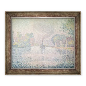 Tablou inramat - Paul Signac - Sena la Sannois, remorcherul LHirondelle, 50 x 60 cm