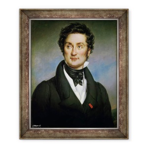 Tablou inramat - Paulin Jean Baptiste Guerin - Portretul lui Charles Nodier 1780-1844 1824, 50 x 60 cm