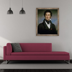 Tablou inramat - Paulin Jean Baptiste Guerin - Portretul lui Charles Nodier 1780-1844 1824, 50 x 60 cm - Img 2