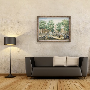 Tablou inramat - Paulus Constantin La Fargue - Piata de la Haga, 70 x 90 cm - Img 2