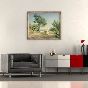 Tablou inramat - Pavel Aleksandrovich Bryullov - Drumul spre mare, Algeria, 50 x 60 cm - Img 2