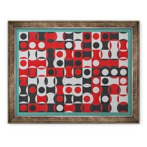 Tablou inramat - Peter McClure - NEGRU ALB & ROSU COMPOSIT, 60 x 80 cm