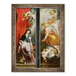 Tablou inramat - Peter Paul Rubens - Buna Vestire, de la inversul Triptic al Martiriului Sfantului stefan, 60 x 80 cm