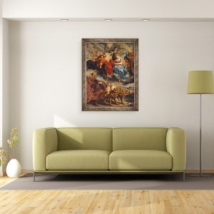 Tablou inramat - Peter Paul Rubens - Ciclul Medici, intalnirea lui Henri al IV-lea 1553-1610 si a Mariei de Medici 1573-1642 la Lyon in 9 septembrie 1600, 70 x 90 cm - Img 2