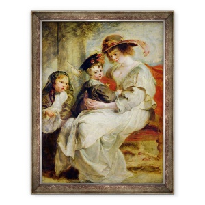 Tablou inramat - Peter Paul Rubens - Helene Fourment 1614-73 cu doi dintre copiii ei, Claire-Jeanne si Francois, 70 x 90 cm