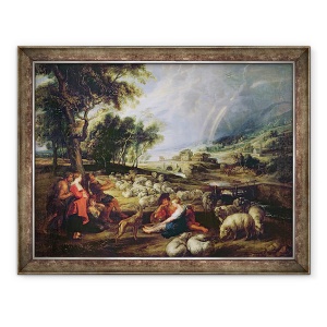 Tablou inramat - Peter Paul Rubens - Peisaj cu curcubeu, 70 x 90 cm