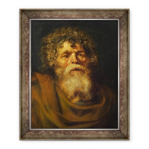 Tablou inramat - Peter Paul Rubens - sef al unui batran, studiu pentru Coroana spinilor Ecce Homo, 50 x 60 cm