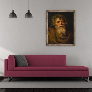 Tablou inramat - Peter Paul Rubens - sef al unui batran, studiu pentru Coroana spinilor Ecce Homo, 50 x 60 cm - Img 2
