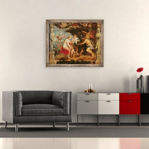 Tablou inramat - Peter Paul Rubens - Thetis a primit armura lui Ahile de la Vulcan, 70 x 85 cm - Img 2