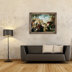 Tablou inramat - Peter Paul Rubens - Violul femeilor Sabine, 70 x 90 cm - Img 2