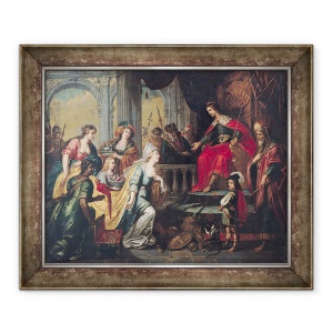 Tablou inramat - Peter van Lint - Regina din Saba inaintea lui Solomon, 70 x 85 cm