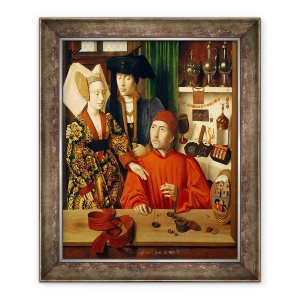 Tablou inramat - Petrus Christus - Un Goldsmith in magazinul sau, 70 x 85 cm
