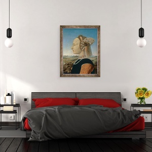 Tablou inramat - Piero della Francesca - Battista Sforza, sotia lui Federigo da Montefeltro, Duce de Urbino, 60 x 80 cm - Img 3
