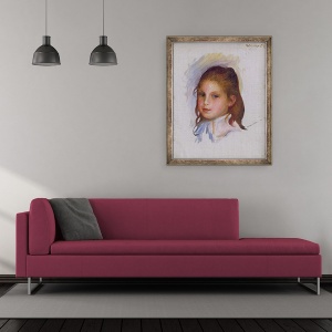 Tablou inramat - Pierre Auguste Renoir - Copil cu par brun, 50 x 60 cm - Img 2