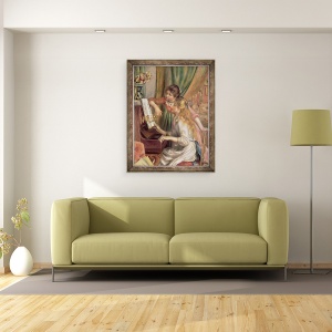 Tablou inramat - Pierre Auguste Renoir - Fete tinere la pian I, 70 x 90 cm - Img 2