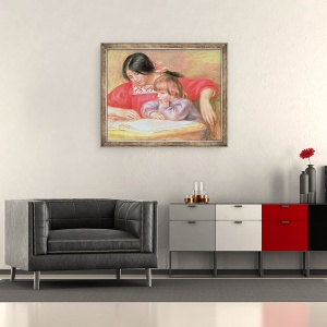 Tablou inramat - Pierre Auguste Renoir - Leontine si Coco, 50 x 60 cm - Img 2