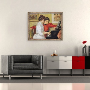 Tablou inramat - Pierre Auguste Renoir - Yvonne si Christine Lerolle la pian, 50 x 60 cm - Img 2