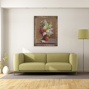 Tablou inramat - Pierre-Joseph Redouté - Vaza de liliac, 70 x 90 cm - Img 2