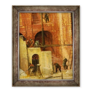 Tablou inramat - Pieter Bruegel the Elder - Detaliu de constructie din Turnul Babel, 50 x 60 cm